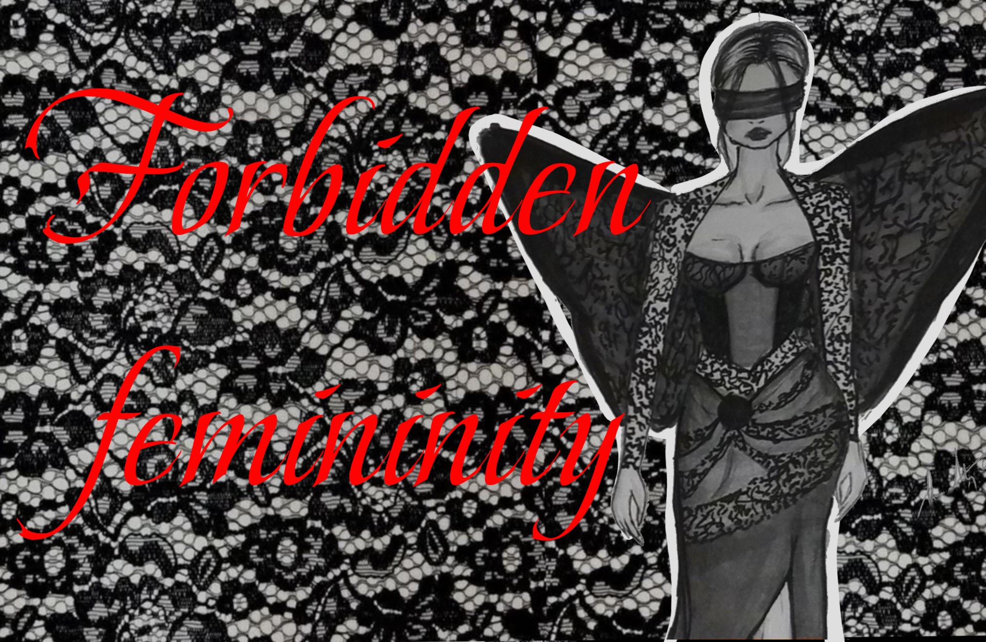 Lace , snake & forbidden femininity fashion illustration